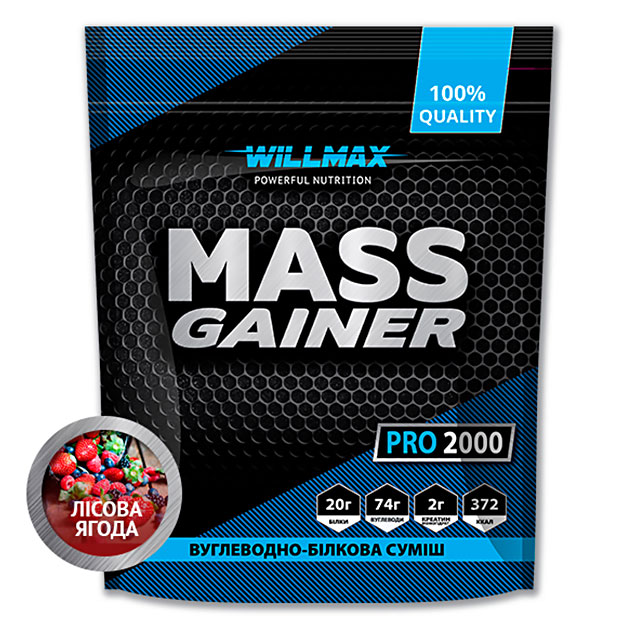 

Гейнер Willmax Mass Gainer Pro 2000 г Лесная Ягода