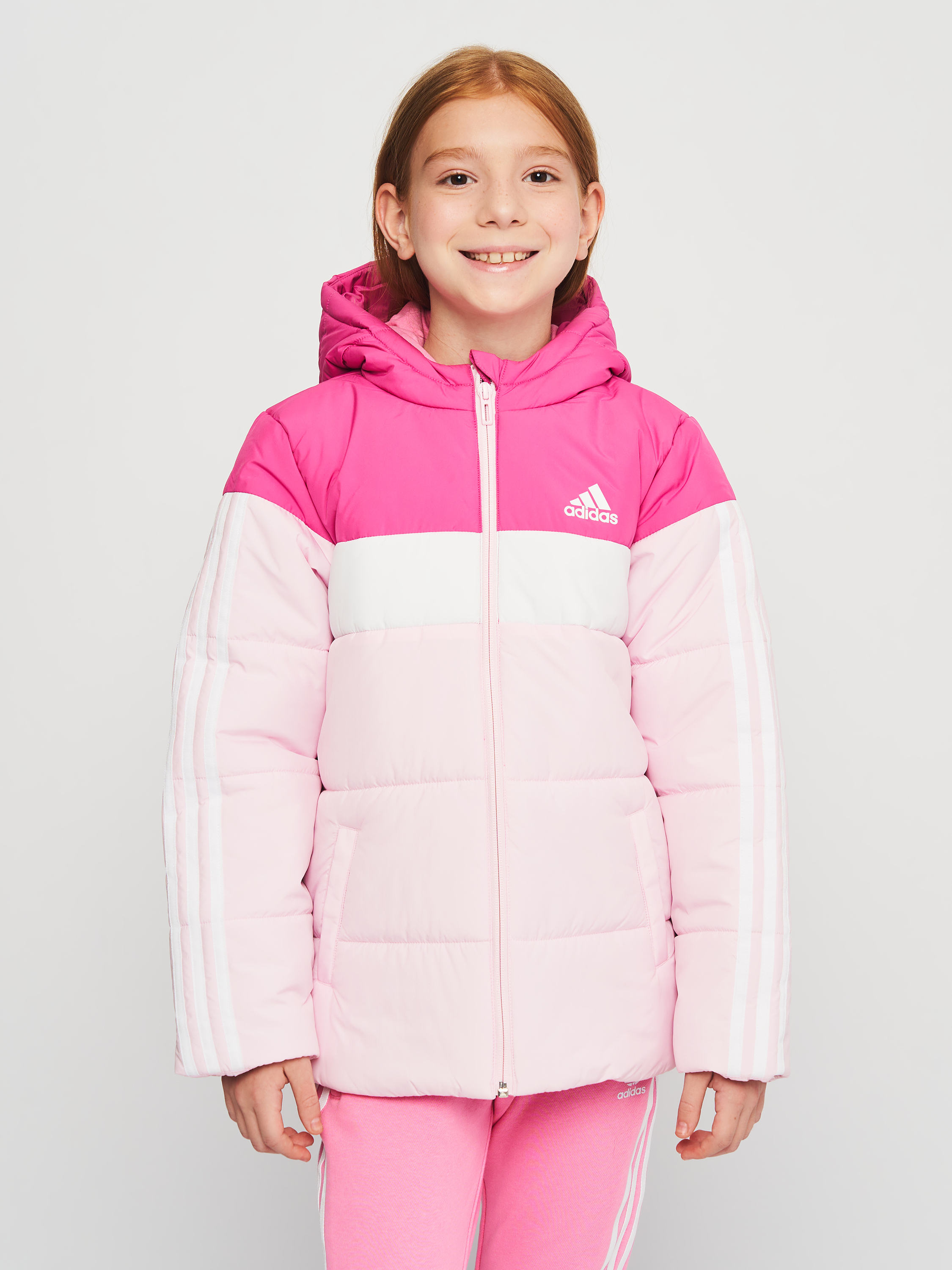 Акція на Дитяча куртка демісезонна для дівчинки Adidas Essentials Jk Pad Jkt IL6085 116 см Preloved Fuchsia від Rozetka