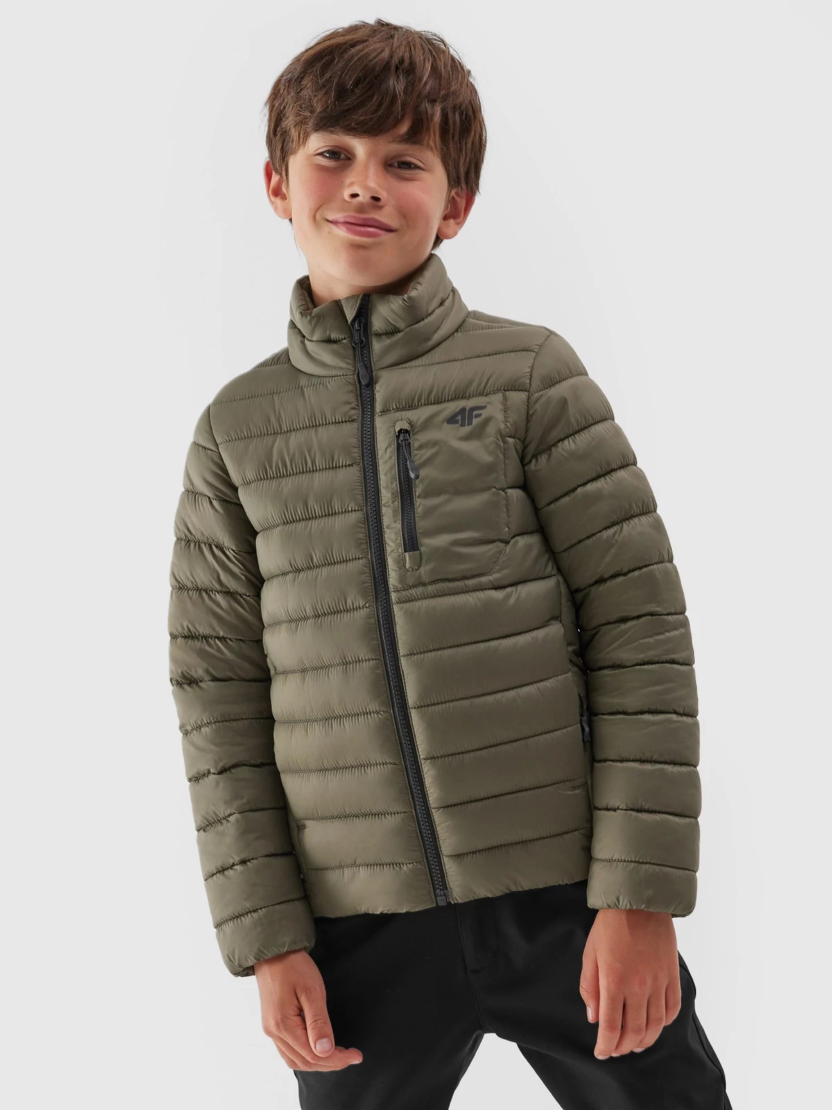 Акция на Дитяча демісезонна стьобана куртка для хлопчика 4F 4FJAW23TDJAM220-44S 122 см от Rozetka