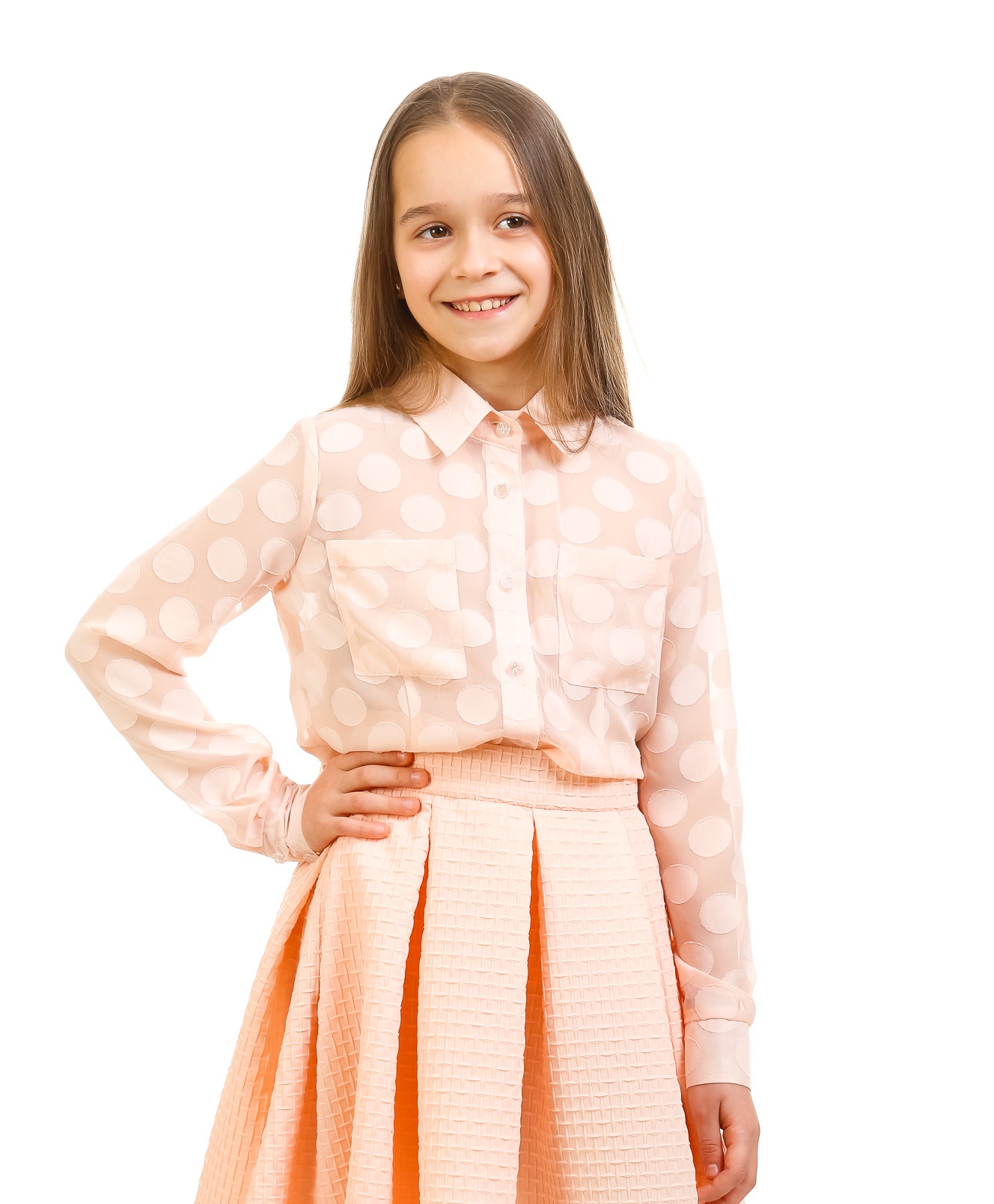 

Блуза KidsCouture Шифон 128 см Персик