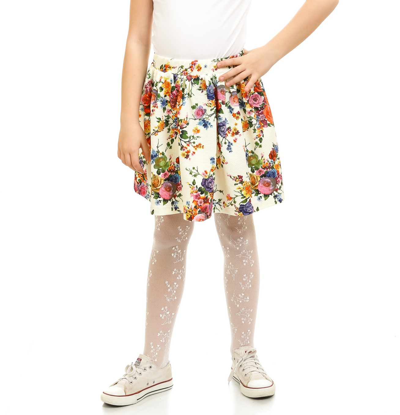 

Спідниця KidsCouture Квіти 110 см Молочний