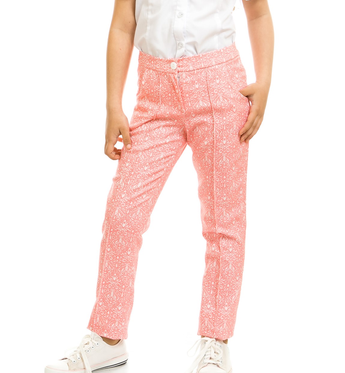 

Брюки KidsCouture Жаккард 140 см Рожевий