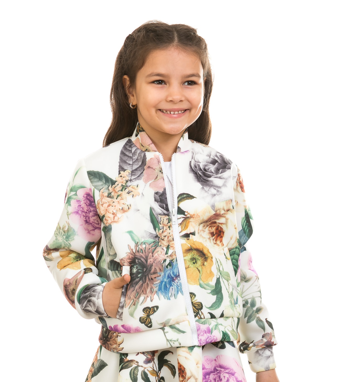 

Бомбер KidsCouture Неопрен 122 см Молочний