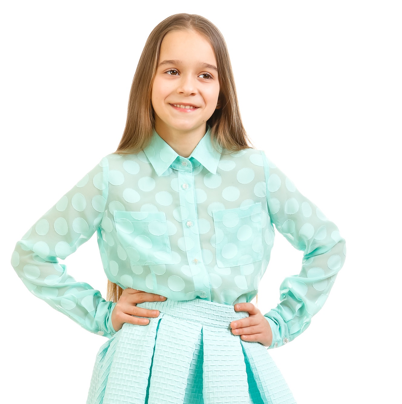 

Блуза KidsCouture Шифон 122 см М'ятний