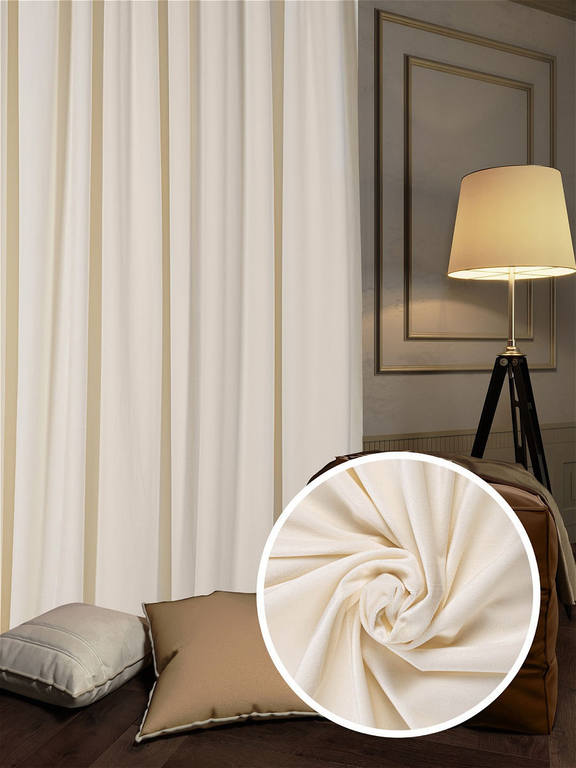 

Штора портьера однотонная Бархат Jolie maison 200x270 см Молочный