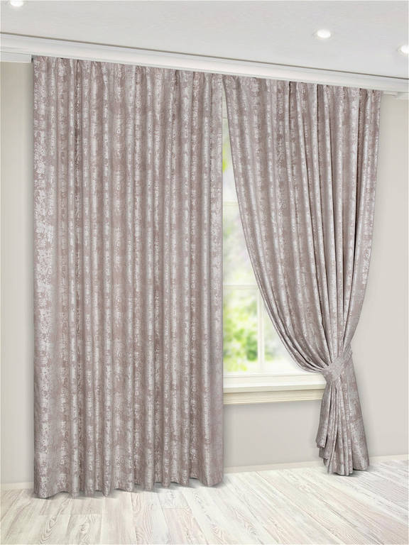 

Шторы портьеры однотонные блекаут Jolie maison 250x270 см 2 шт Мраморный какао
