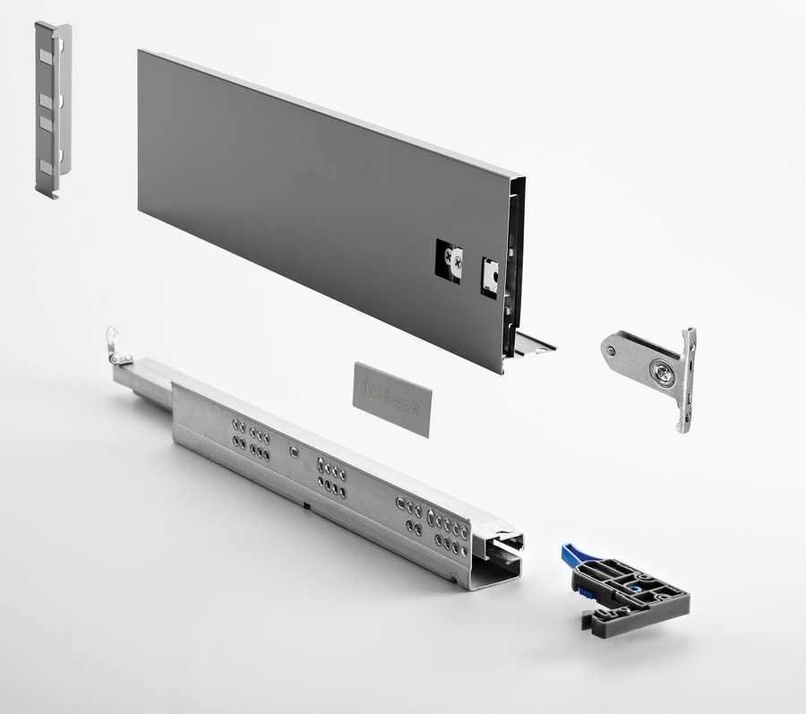 

Система для выдвижения ящиков Unihopper Magic Box, H=80 мм, L=450 мм, АНТРАЦИТ, направляющие с доводчиком, замки с 3-D регулировкой, тонкостенные.