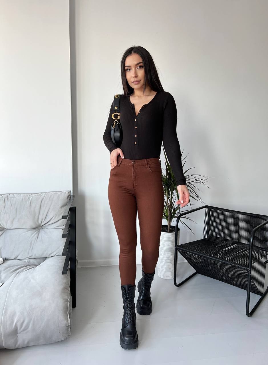 Базовые классические джинсы «Американка», мод АЭЗ-011, коричневый ...