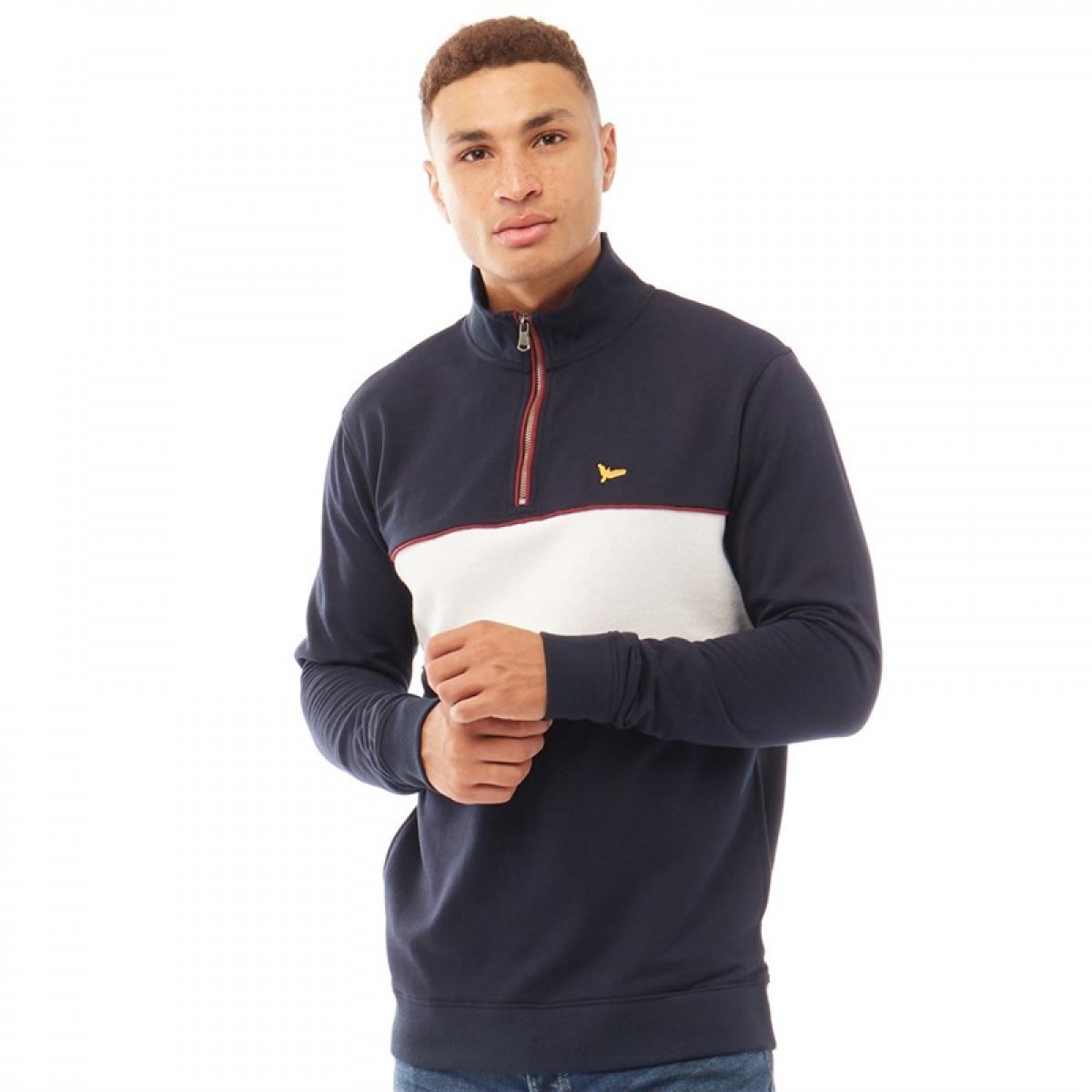 

Джемпер Brave Soul Pearl Half Zip Funnel Neck shirt Navy/Ecru/Burg Multi, S (44)