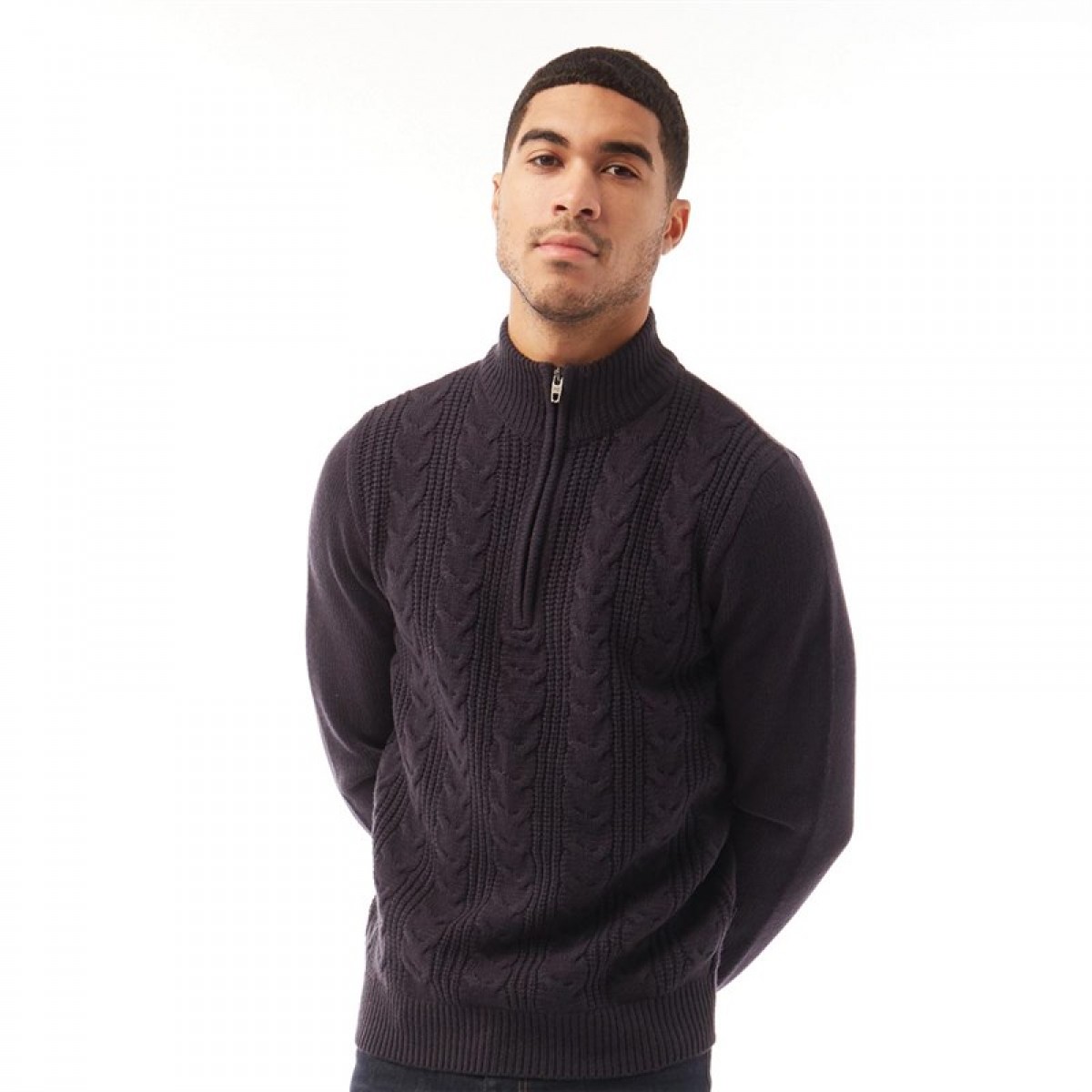 

Джемпер French Connection 1/2 Zip Cable Knit Marine Navy, S (44)