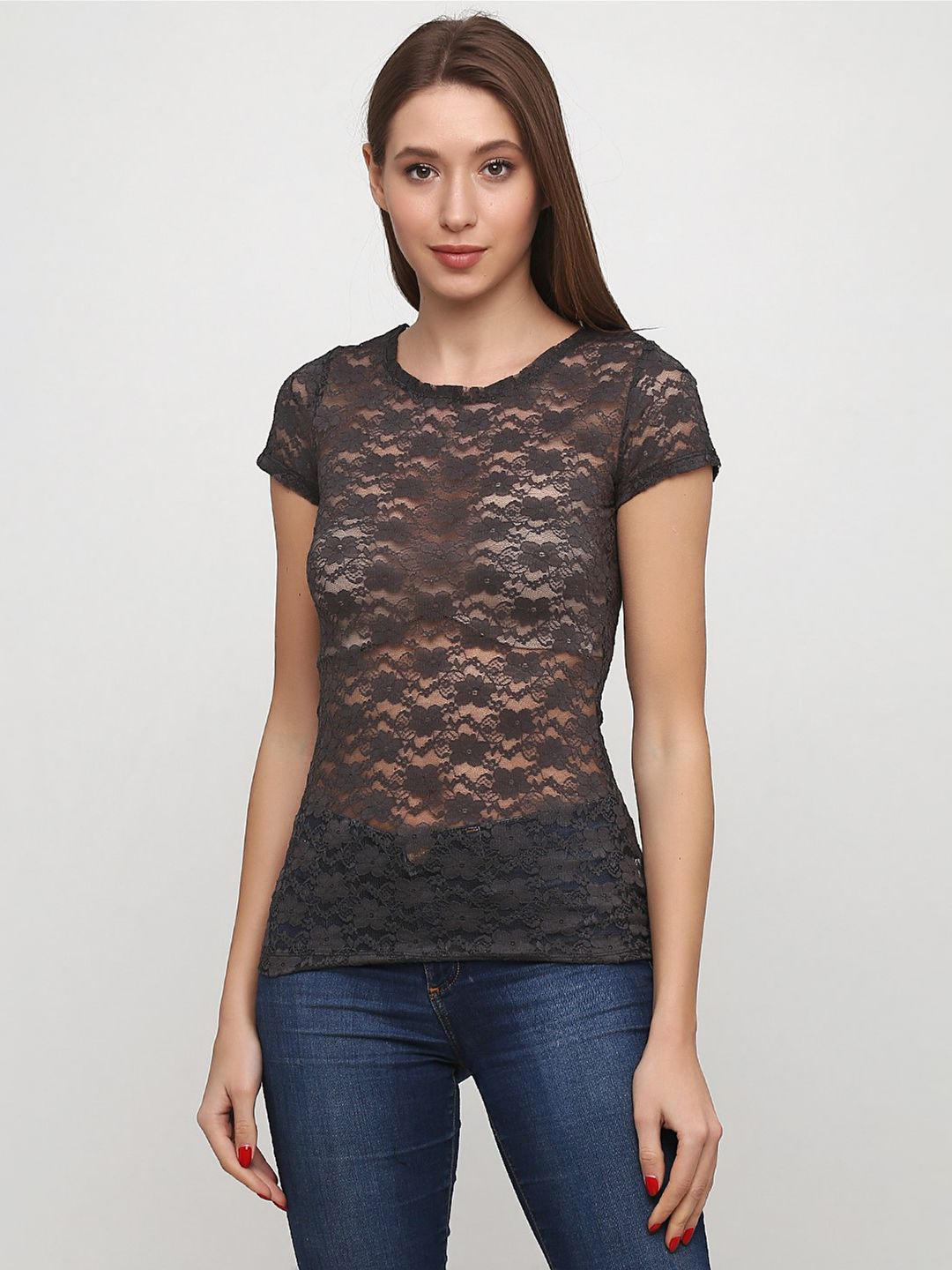 

Топ H&M 0179792 L Темно-серый
