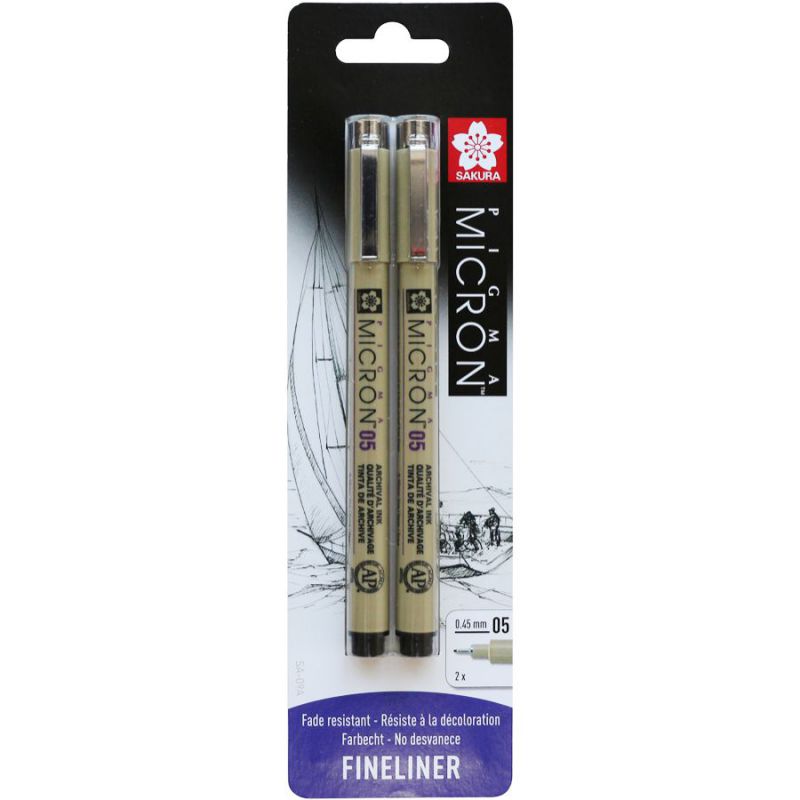

Набор линеров Sakura Pigma Micron черных 2шт. 0.5
