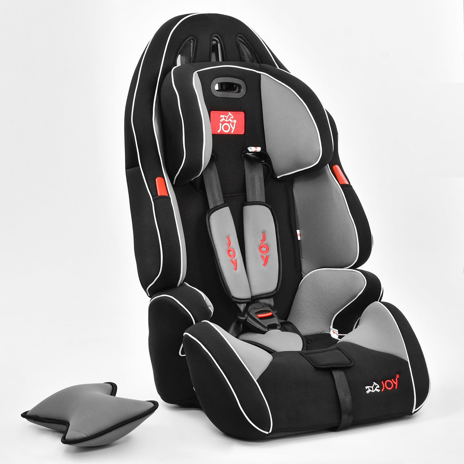 

Автокресло детское универсальное 2020 PREMIUM JOY G1309 (Черный с серым), группа 1/2/3, (9-36 кг) с бустером