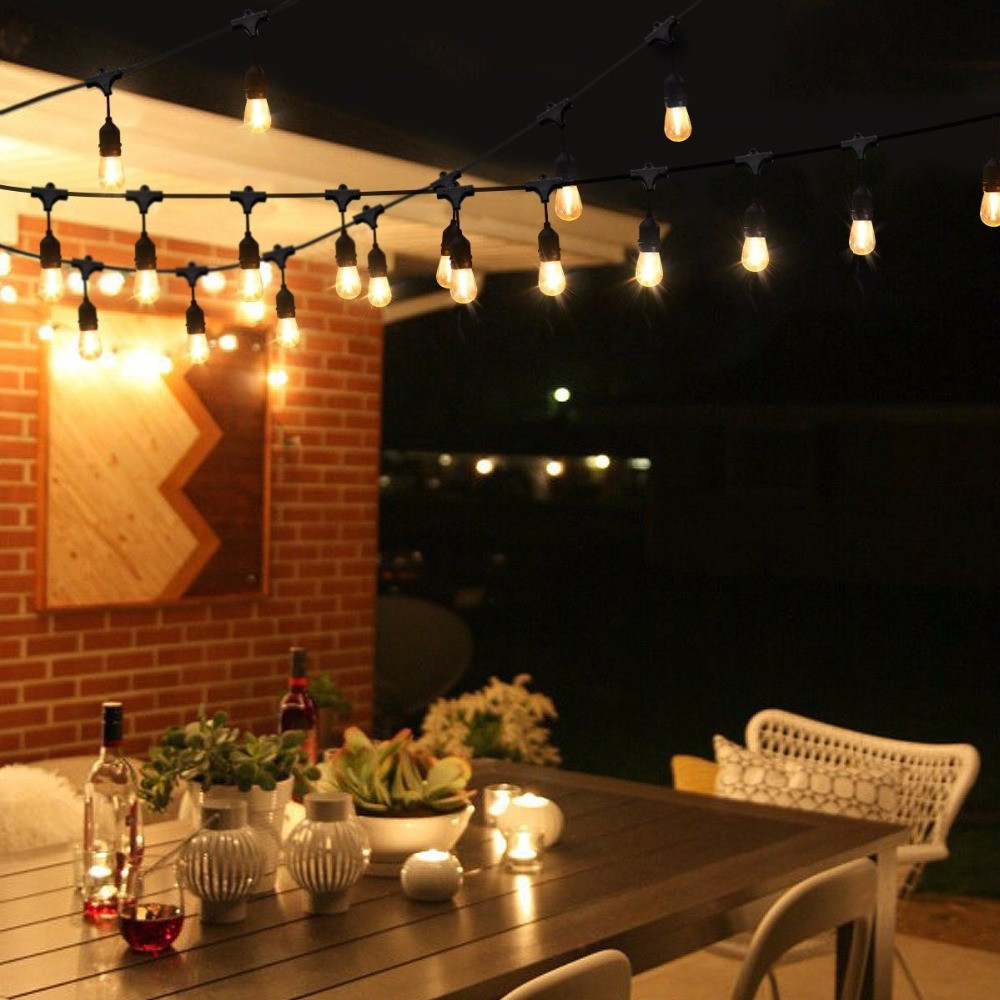 

Уличная гирлянда с ретро лампами LED Edison 15шт с переходником Warm white