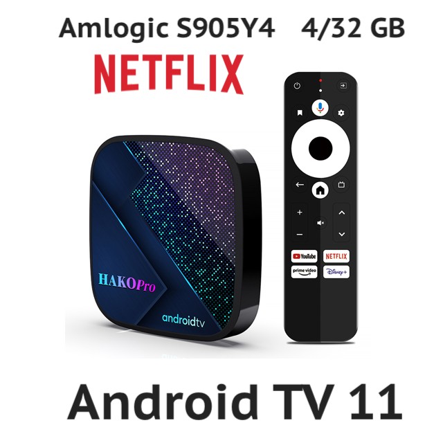 Смарт ТВ приставка H96 Hako Pro NETFLIX 4/32 Гб Android TV 11 Smart Box •  Інтернет-магазин  - ТВ приставки