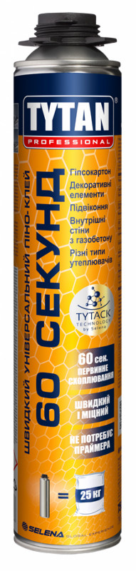 

Пена-клей TYTAN проф.быстрый унивесал. 60сек. 750мл (12шт/ящ)