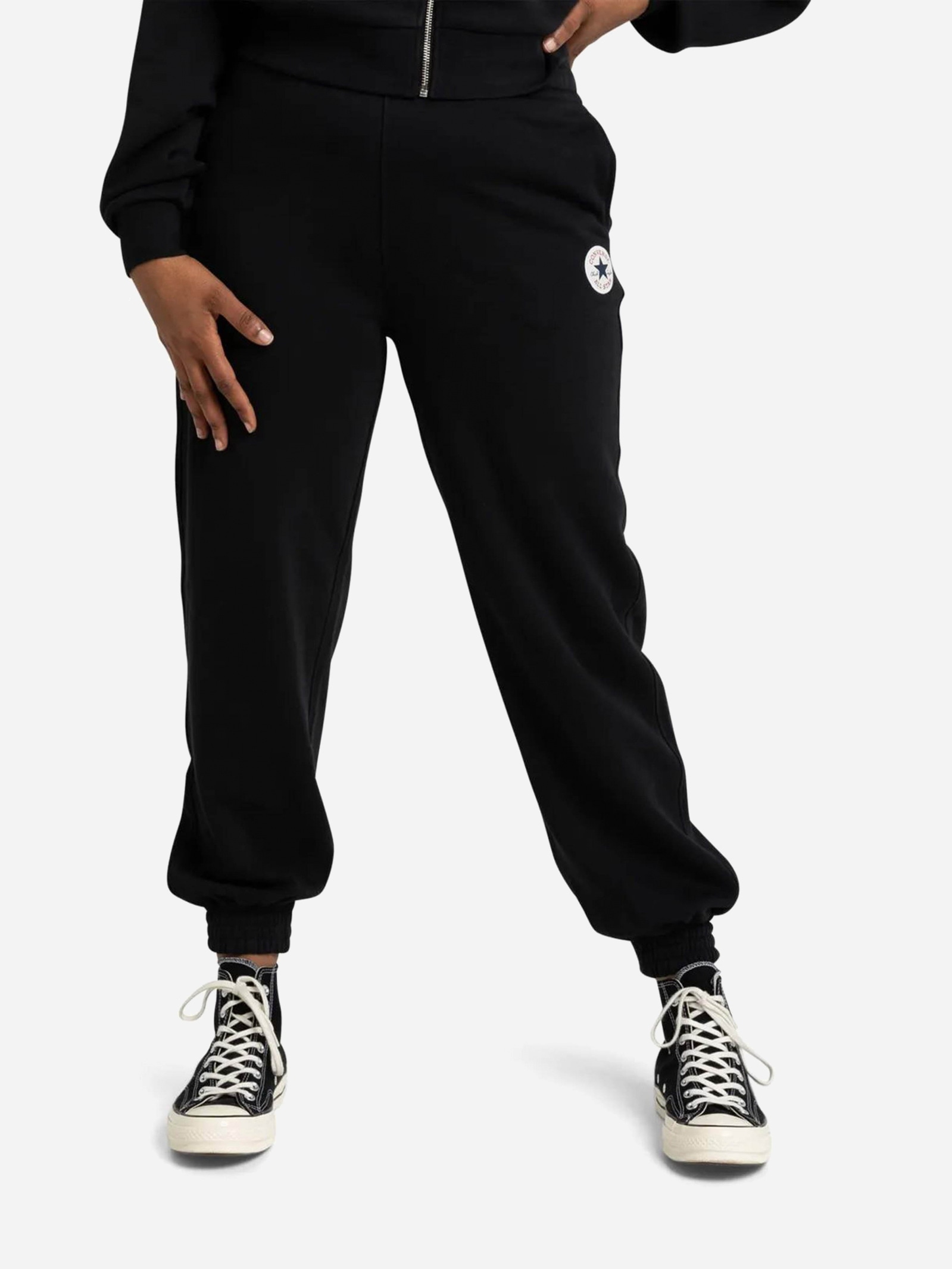 Акція на Спортивні штани теплі жіночі Converse Retro Chuck Pant Black 10025889-001 XS Чорні від Rozetka