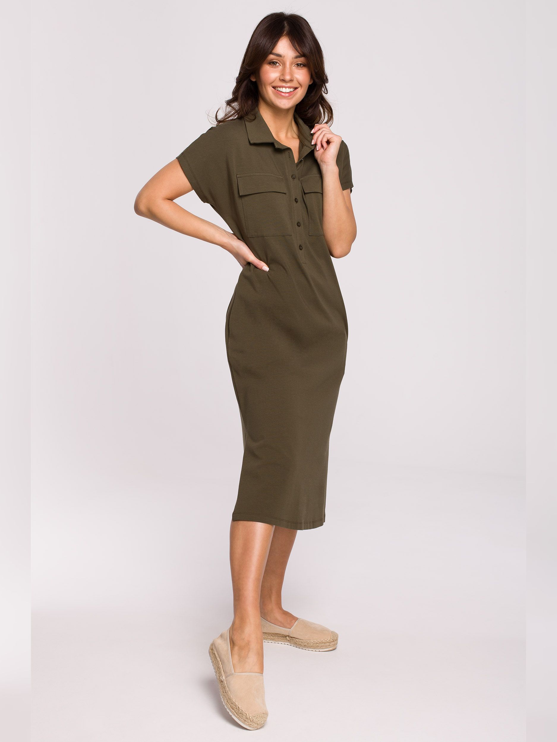 Акція на Плаття BeWear B222 1130316 XL Khaki від Rozetka