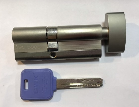 

Цилиндр GWK GSM5000 M80 ZCN (45T*35) 5 ключей, с вертушкой
