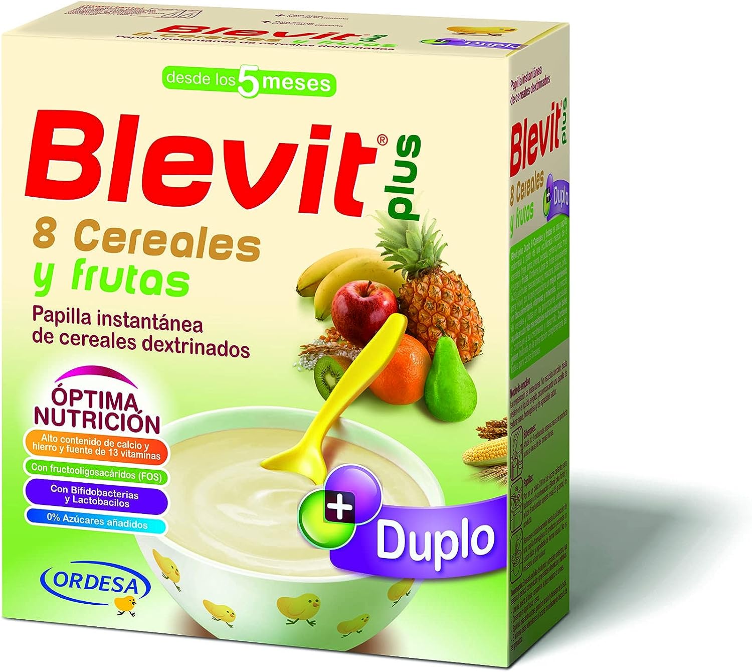 Blevit Plus Duplo 8 Cereal Fruta 600g 