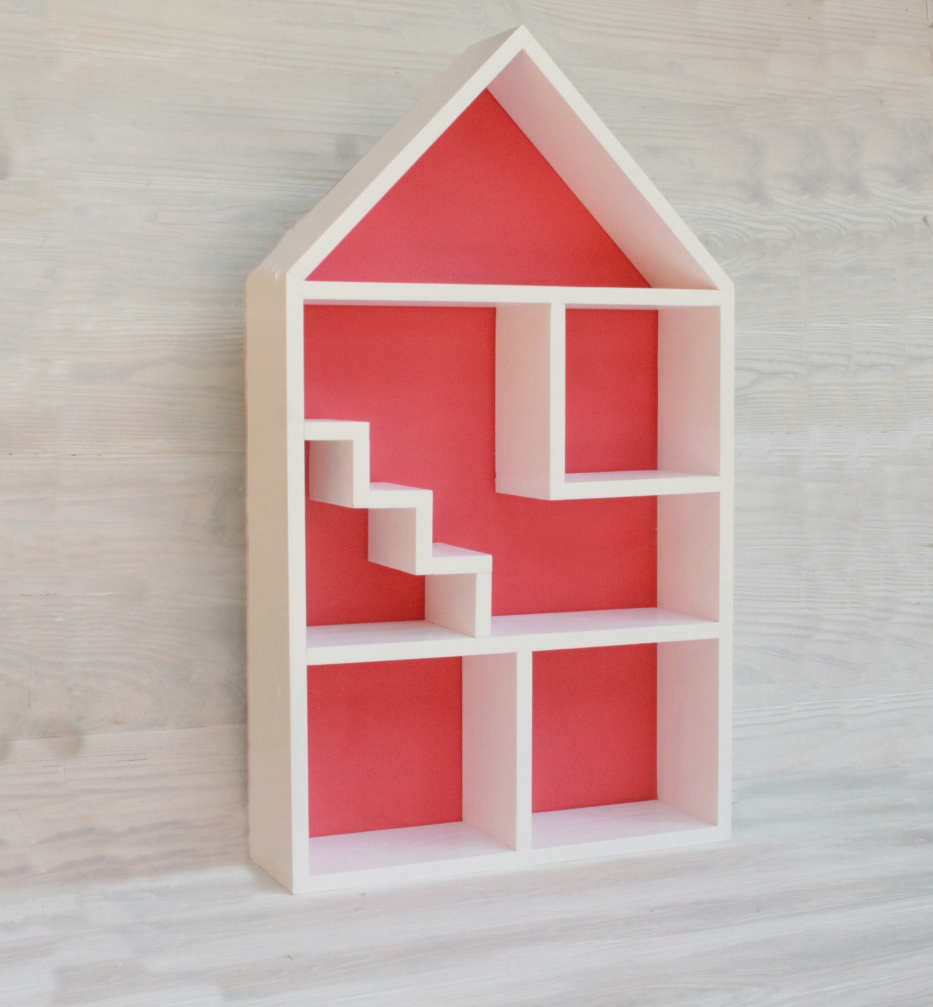 

Полка домик Decor PW 60 х 35 х 10 см біла з рожевим