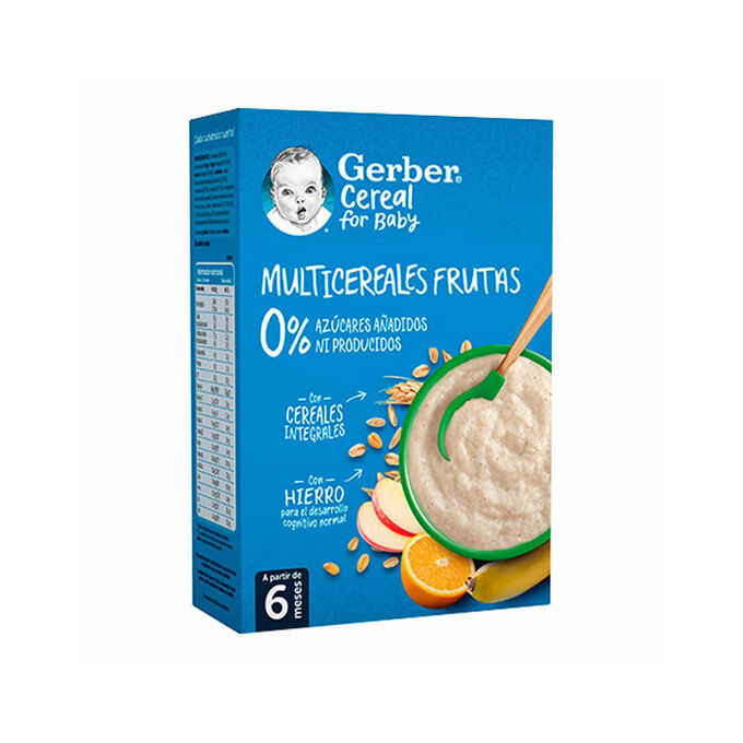 Детская овсяная каша Gerber Multicereal Fruit 0% 270 г (8445290168382 ...