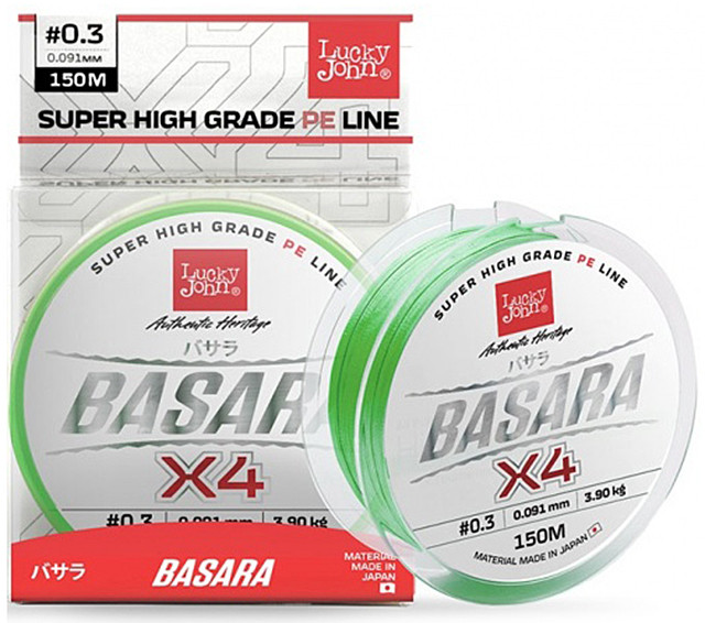 

Жилка плетена Lucky John BASARA Light Green Х4 PE 150/0,154(1#) (інд.уп/ *10) (LJ4100-015)