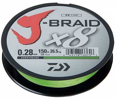 

Шнур Daiwa J-Braid X8 0,28mm-150m CHARTREUSE (12750-028)