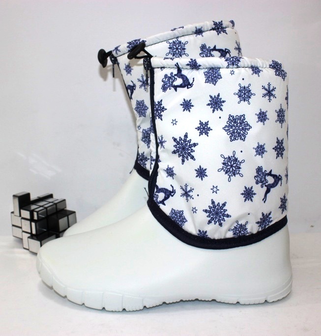 

Сапоги женские пена-плащевка Shoes P070-снежинка-белая 38 24.5см белый