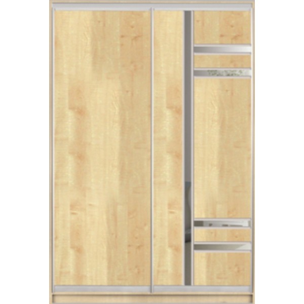 

Шкаф купе Классик 1 ДСП/Зеркало-2 1500x2100x450 двухдверный Matroluxe