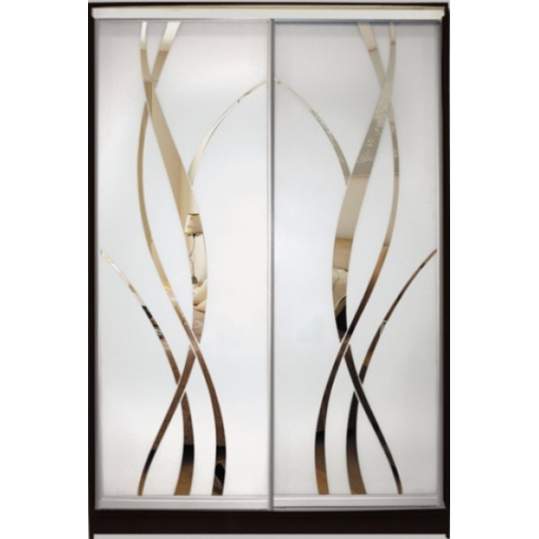 

Шкаф купе Классик 1 Зеркало с Пескоструем-2 1500x2300x450 двухдверный Matroluxe
