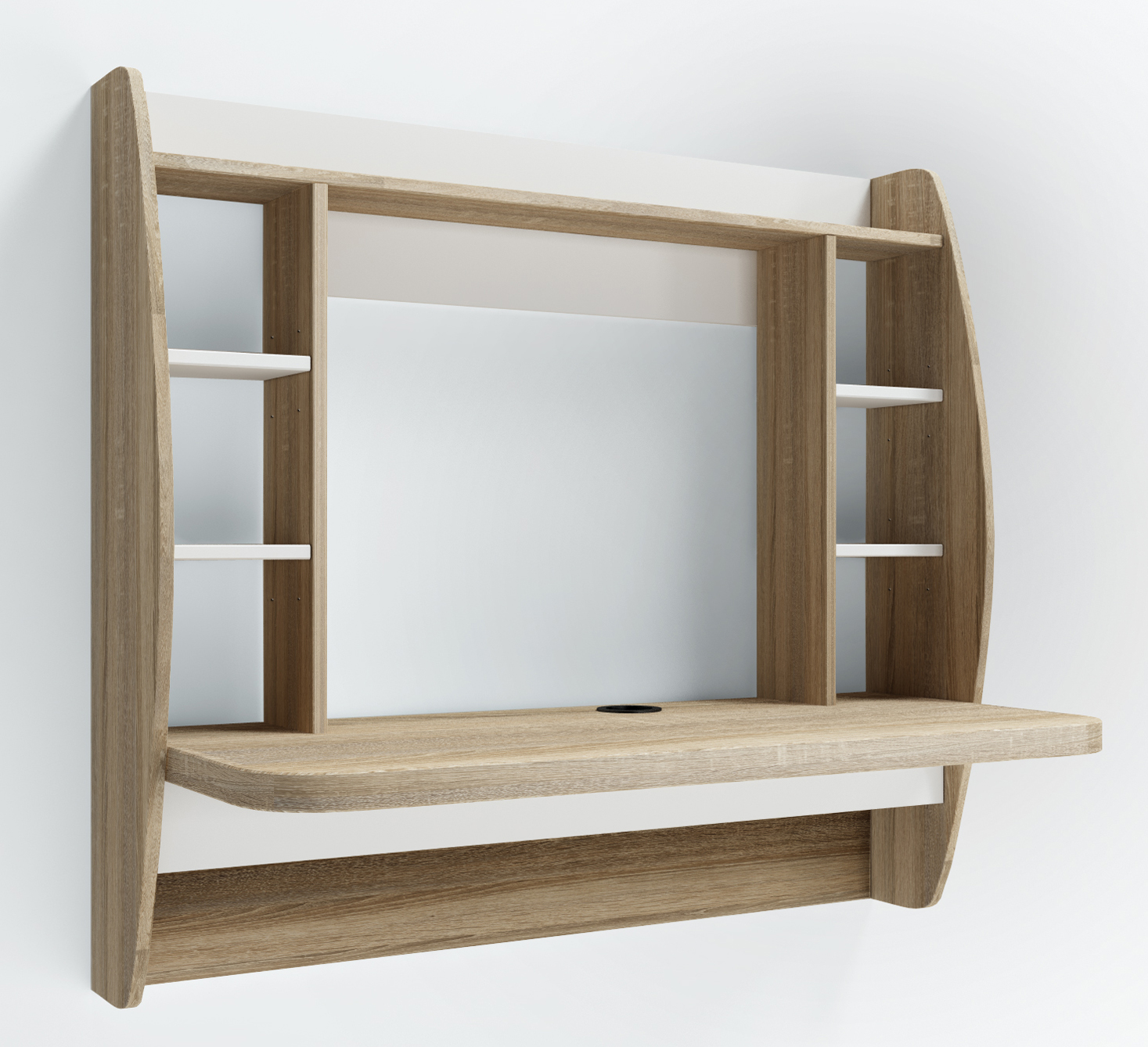 

Стол компьютерный навесной из ЛДСП Comfy Home AirTable - I WT Zeus сонома/белый
