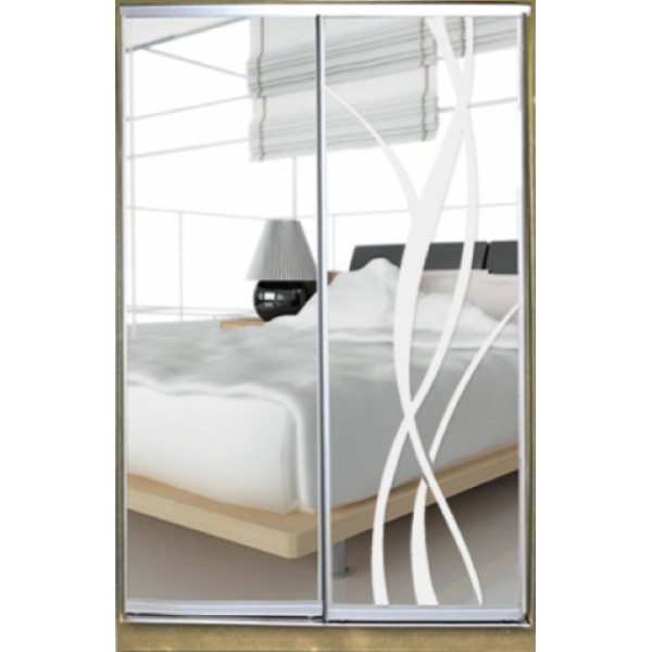 

Шкаф купе Классик 1 Зеркало/Зеркало с Пескоструем-2 1200x2000x450 двухдверный Matroluxe