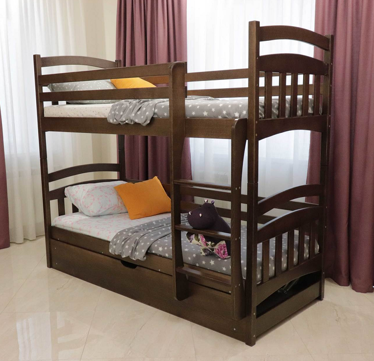 

Кровать двухъярусная деревянная с подъемным механизмом 80х190 Бэмби Дримка