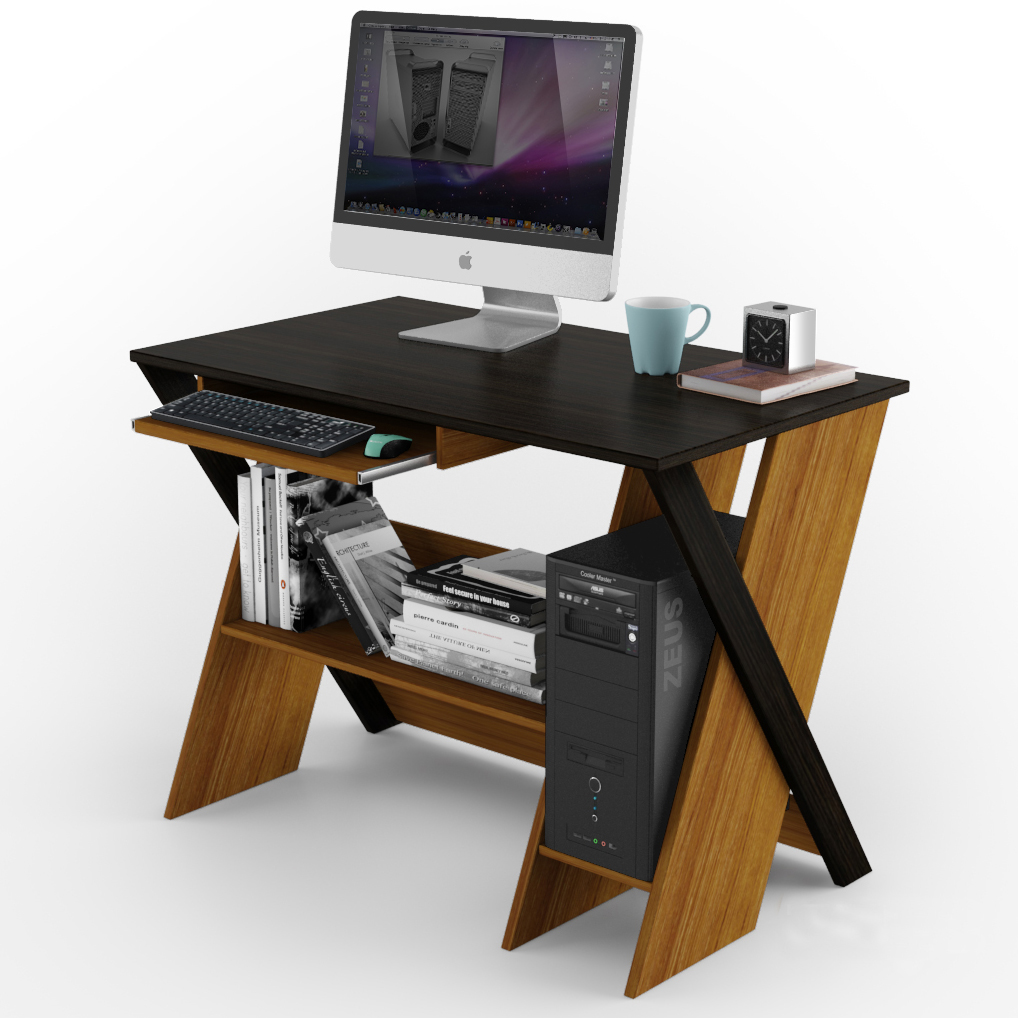 

Стол компьютерный из ЛДСП Comfy Home Zhuk Zeus венге + орех лесной
