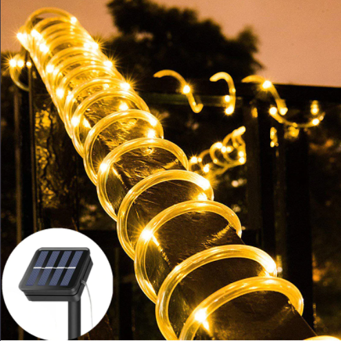 

Светодиодная гирлянда Decorlamp проволока в трубке 10м от солнечной батареи Теплый белый