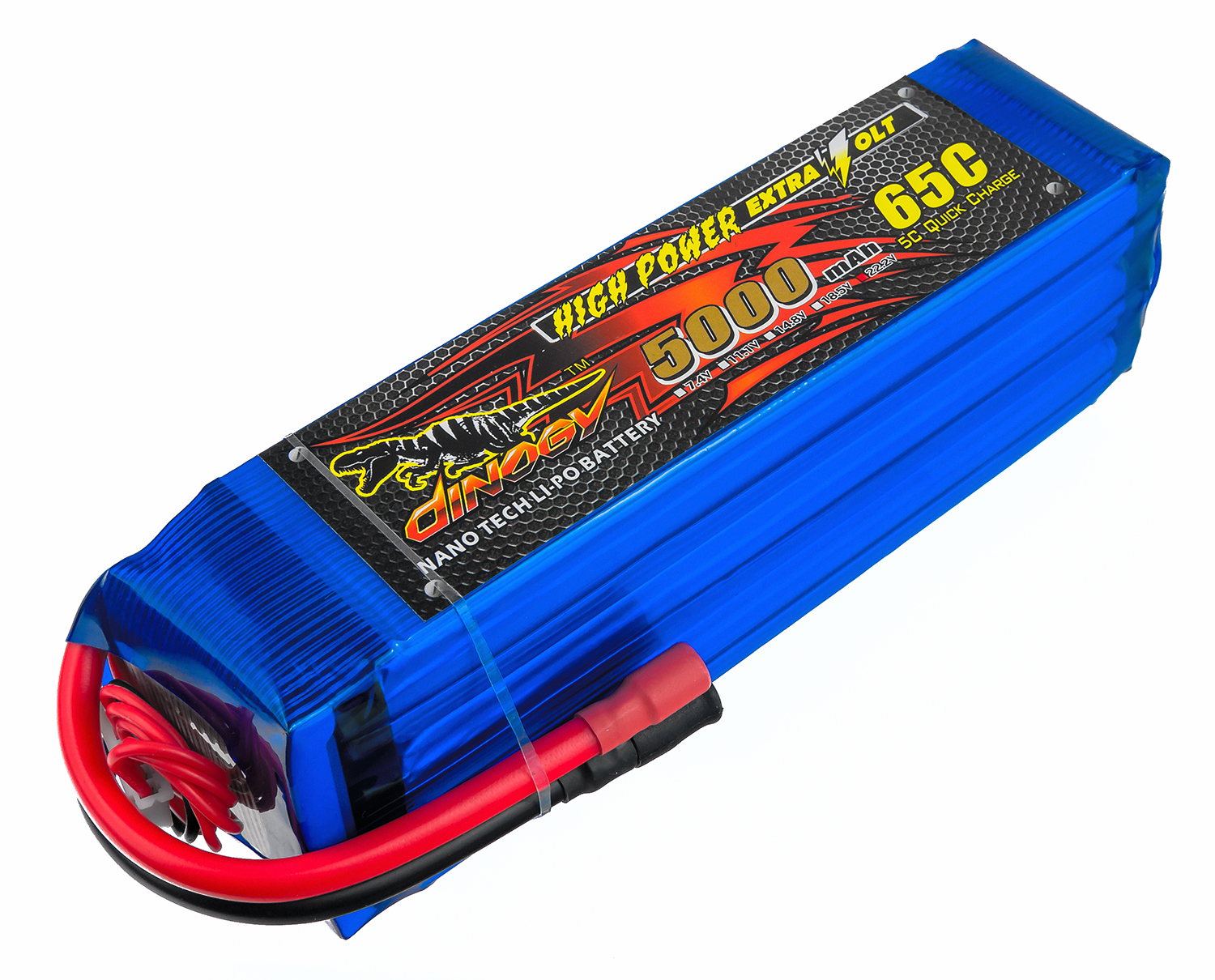 

Аккумулятор Dinogy Li-Pol 5000mAh 22.2V 6S 65C 51x46x165мм Bullet 6mm