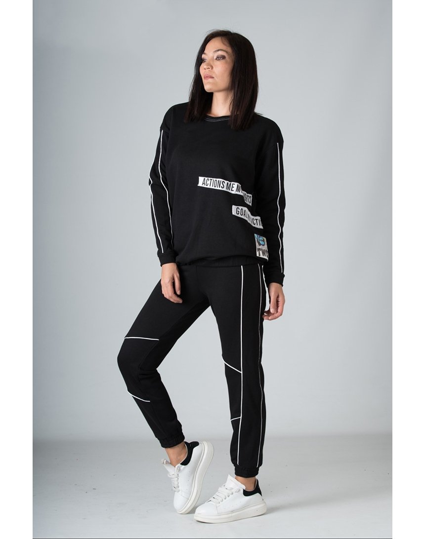 

Спортивный костюм Sonesta с контрастными полосками XS чёрный (DS2993 black)