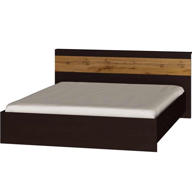 

Кровать двуспальная из ламинированного ДСП 160 х 200 Соната 1600 аппалачи + венге темный Эверест (без матраса)