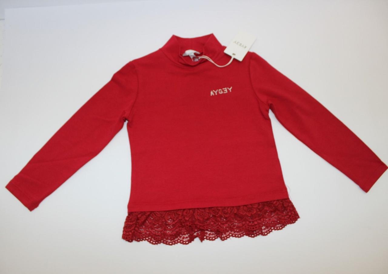 

Детская гольф - водолазка AYGEY Италия с кружевом, на 4 года, рост 104-110 см, красного цвета, KDBF7016LU