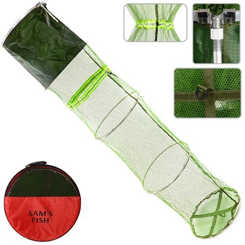 

Садок 4 кольца прорезинная сетка в чехле Sams Fish SF23794 0.4x2 м Хаки