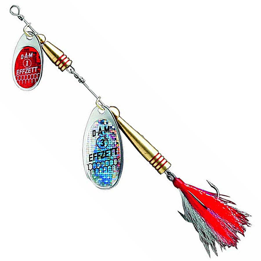 

Блесна DAM Effzett Tandem Dressed Spinner с бородкой 20 г Silver/Red