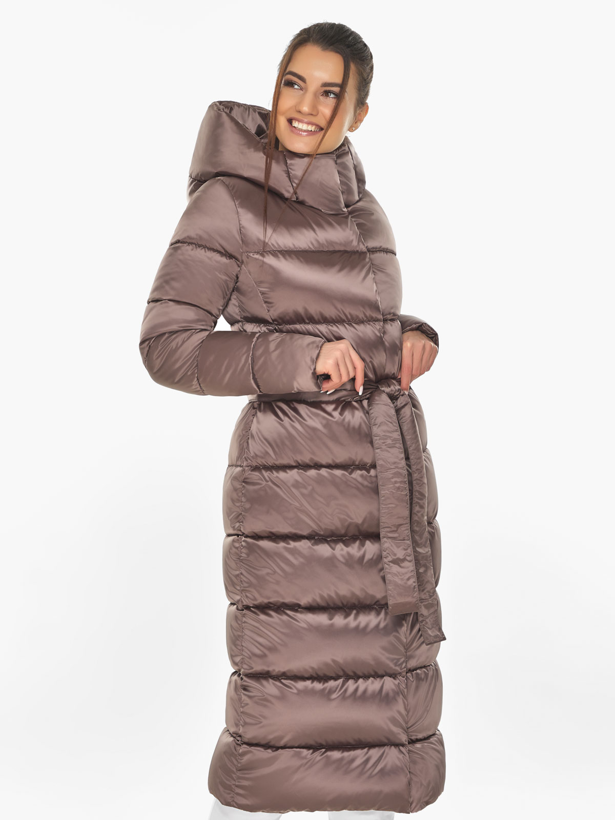 Акція на Куртка зимова довга жіноча Braggart 58450 48 (M) Сепія від Rozetka