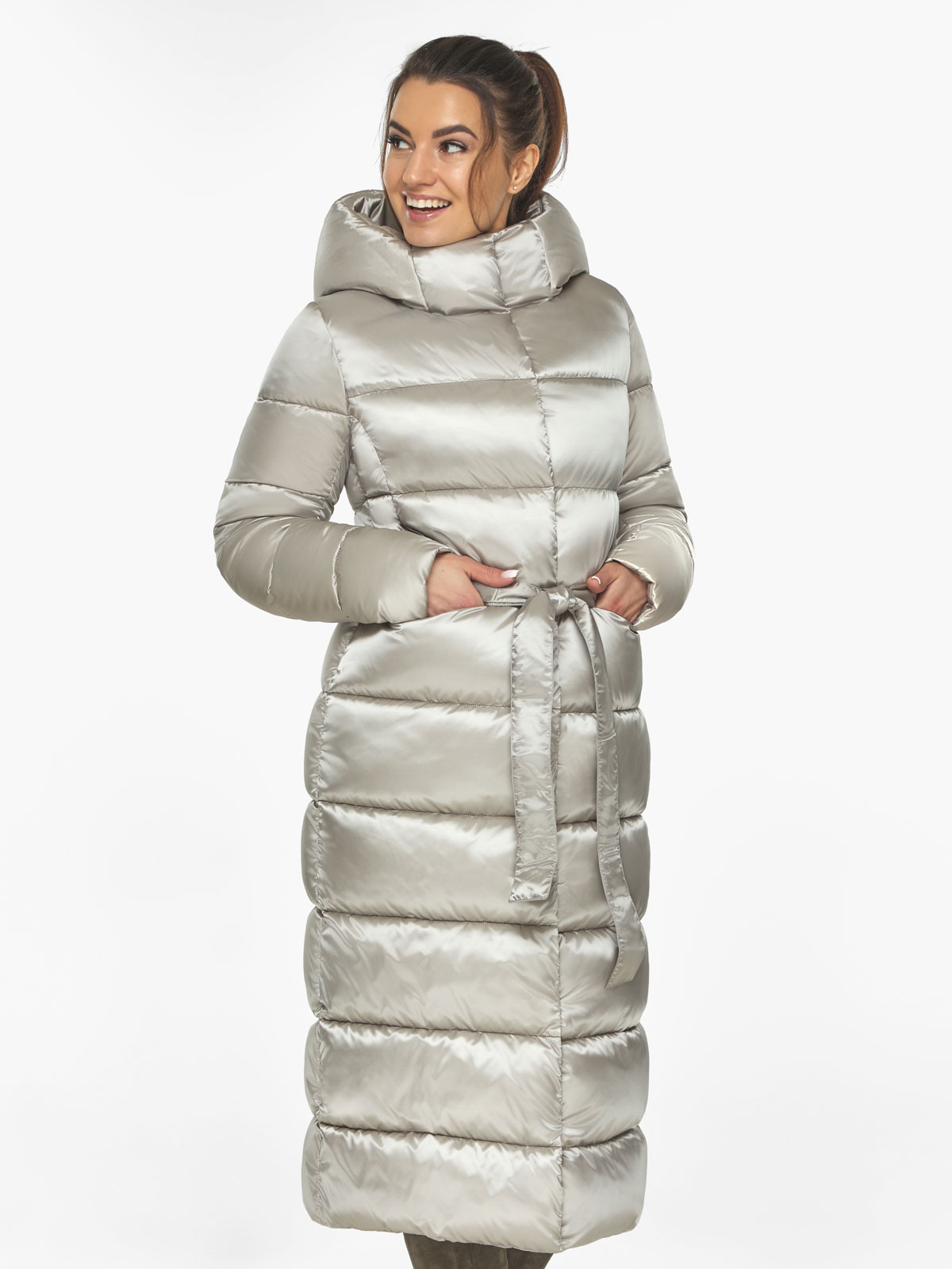 Акція на Куртка зимова довга жіноча Braggart 58450 52 (XL) Сандал від Rozetka