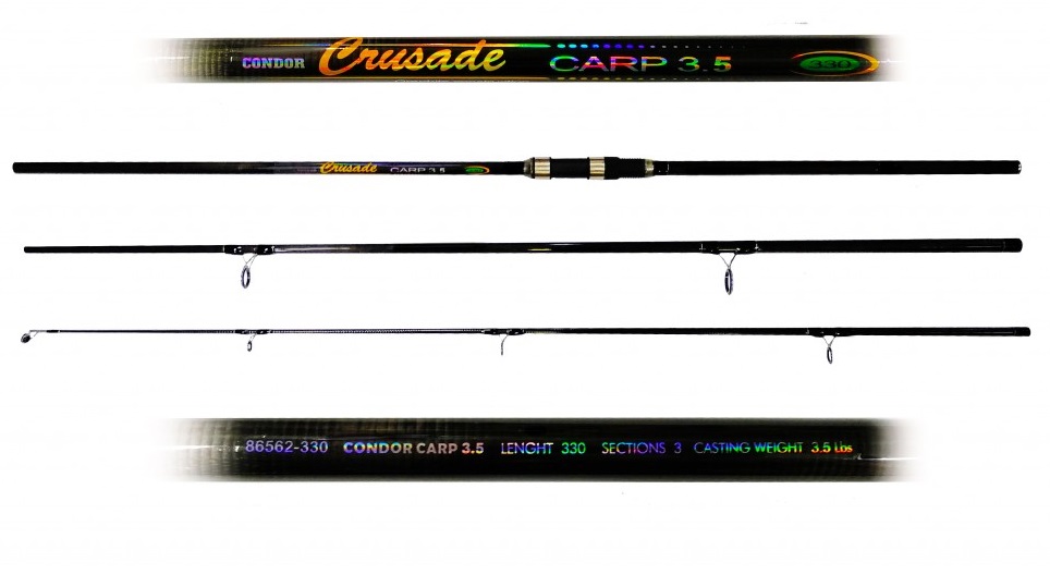 

Карповое удилище Condor Crusade 3.3м 3.5LB 150г графит (86562-330)