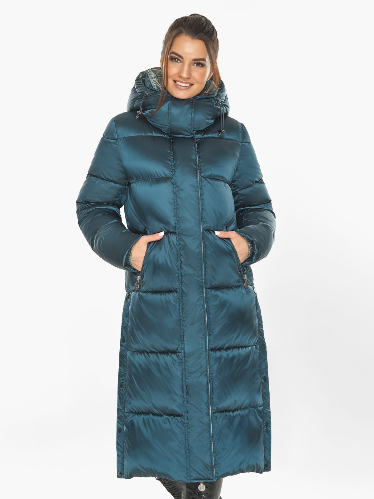 Акція на Куртка зимова довга жіноча Braggart 53570 44 (XS) Атлантика від Rozetka