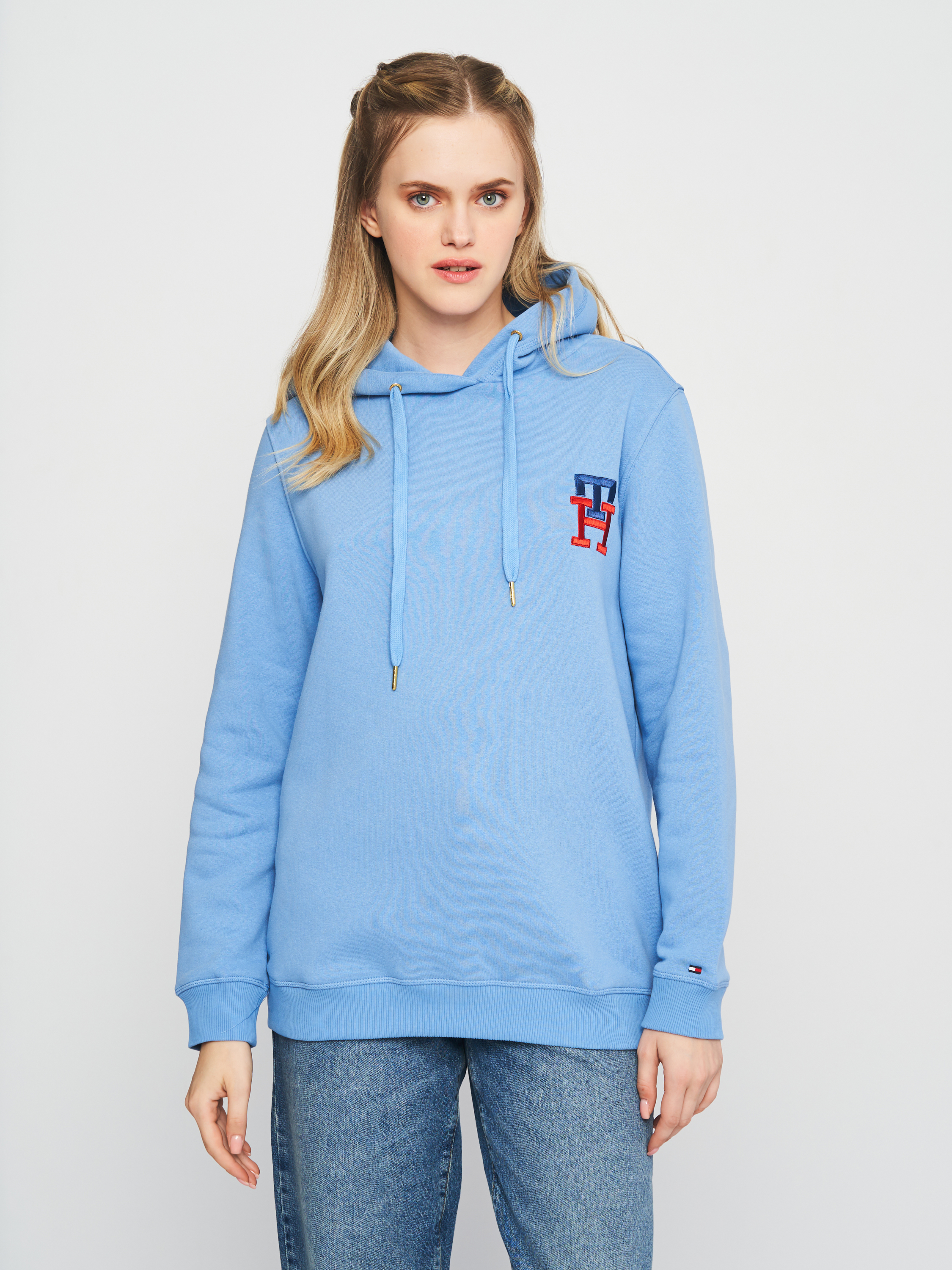 Акція на Худі жіноче Tommy Hilfiger 11216.3 XL (48) Блакитне від Rozetka