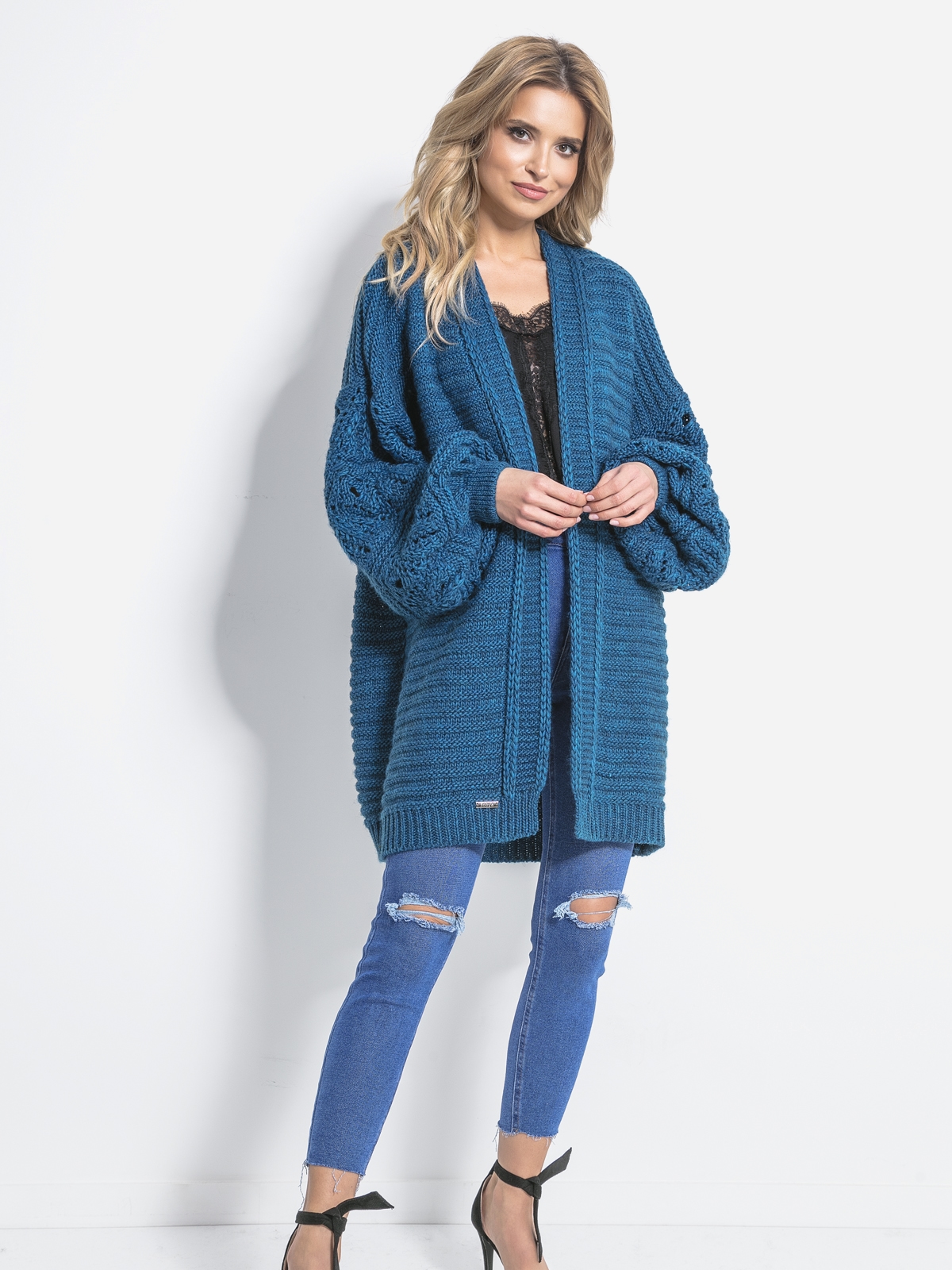Кардиган Fobya Cardigan F705 LXL Синий (5902553679014) в интернет