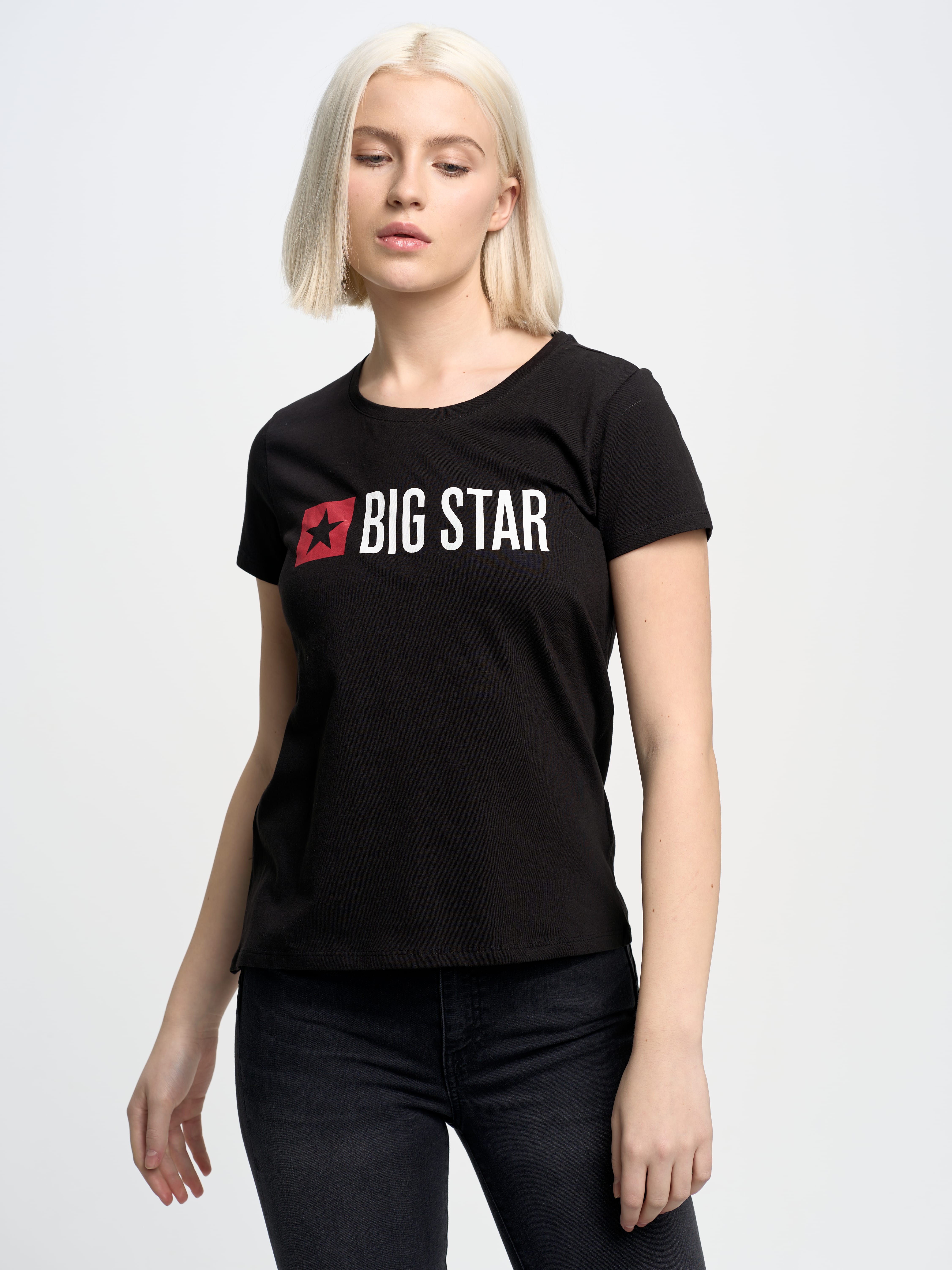 Акція на Футболка жіноча Big Star 158859-906 S Чорна від Rozetka