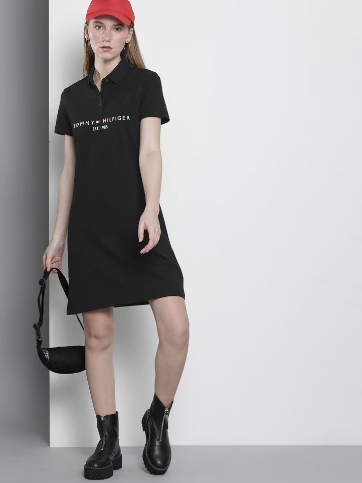 Акція на Сукня-сорочка міні літня жіноча Tommy Hilfiger 887212156 XS Чорна від Rozetka